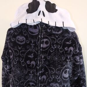 Disney Women's Black and White Nightmare Before Christmas One Piece Pajamas